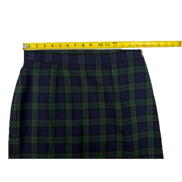 Vtg Plaid Wrap Maxi Skirt Dark Academia High Waist Gold Black Watch Tartan Sz 10 - Picture 6 of 8